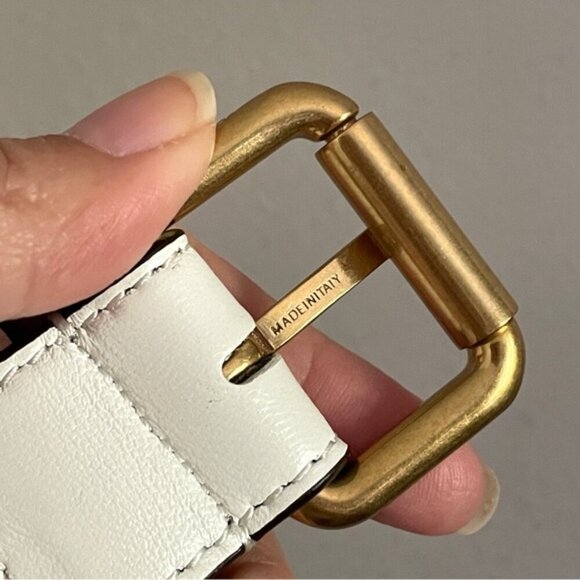 Fendi White Long Leather Belt - 31-41" Waist, made in Italy 🇮🇹 - Picture 4 of 7